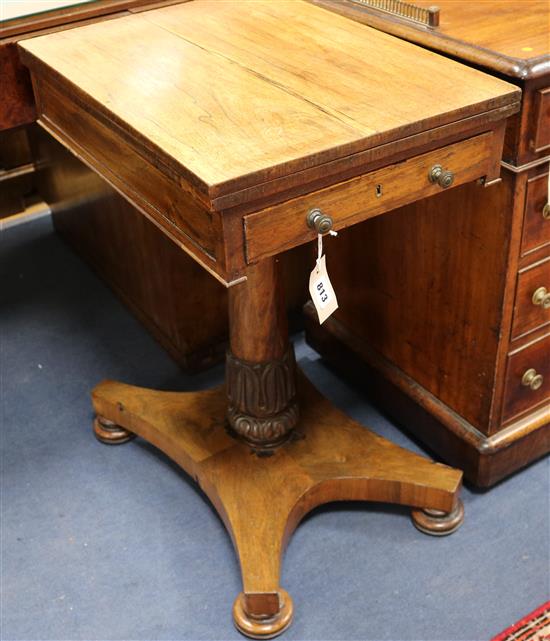 A William IV rosewood writing table, W.56cm
